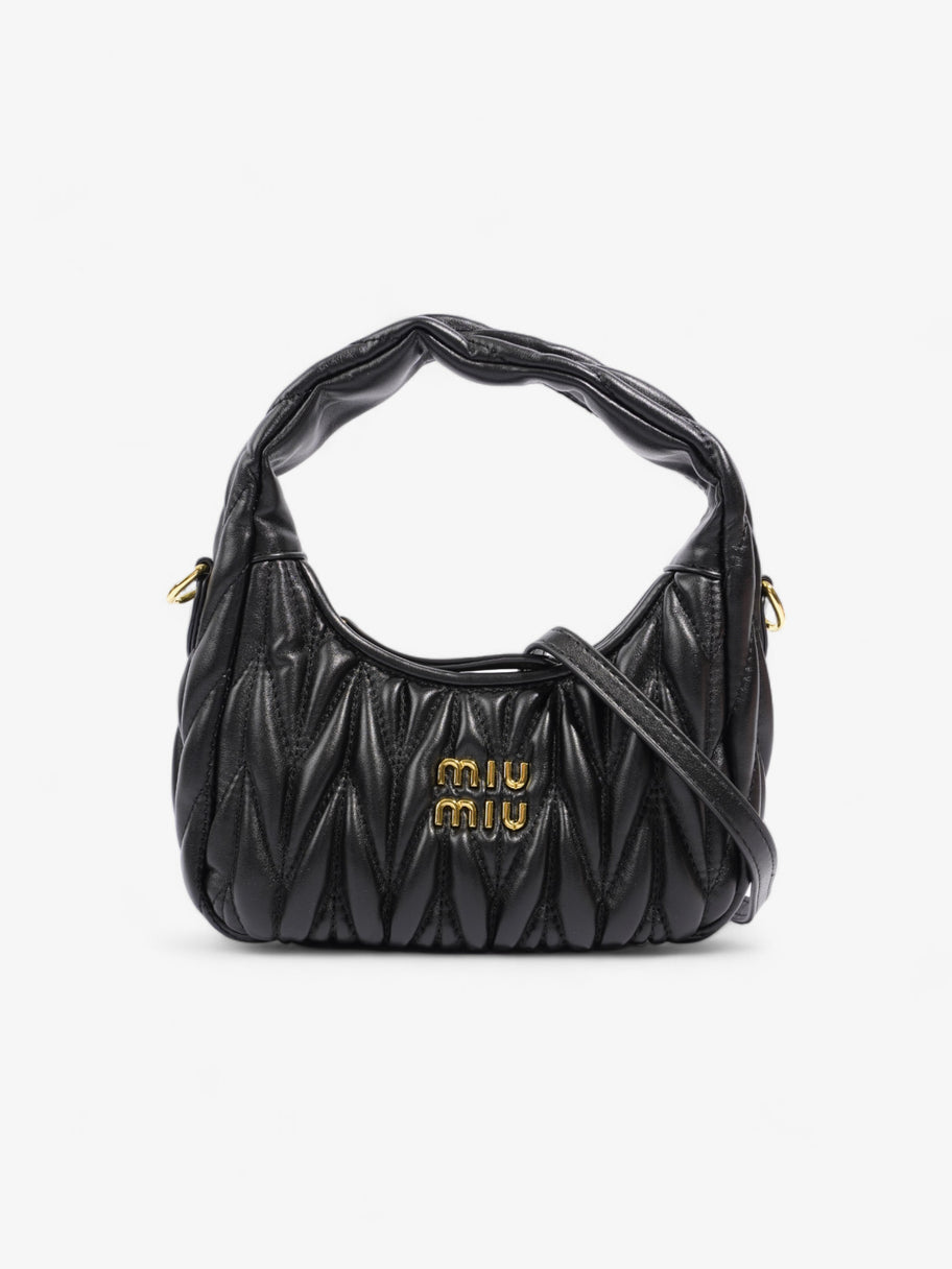 Miu Miu Hobo Bag Black Matelasse Leather Image 1