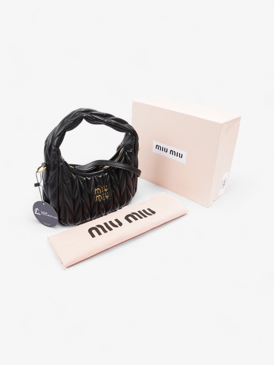 Miu Miu Hobo Bag Black Matelasse Leather Image 8