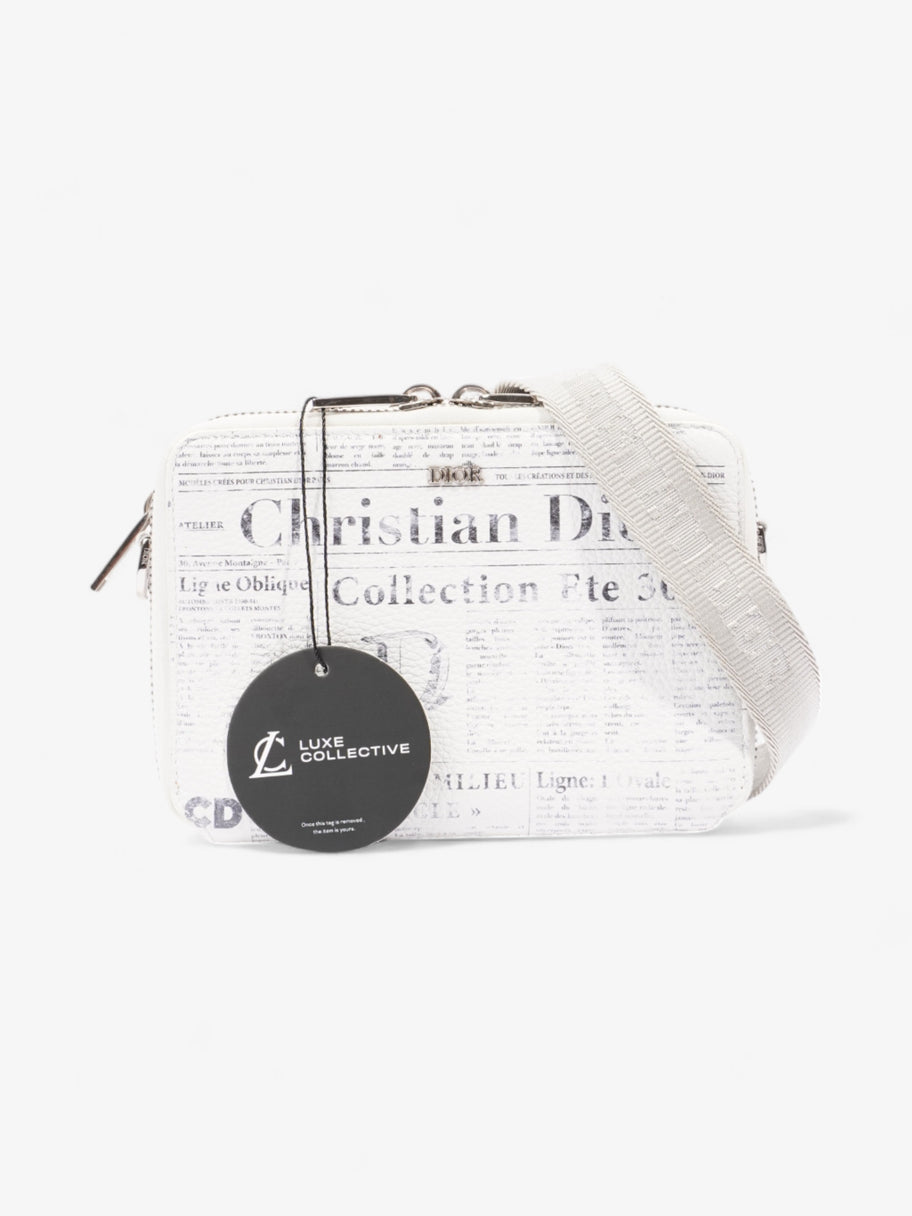 Christian Dior x Daniel Arsham Wallet On Strap White / Black Leather Image 9