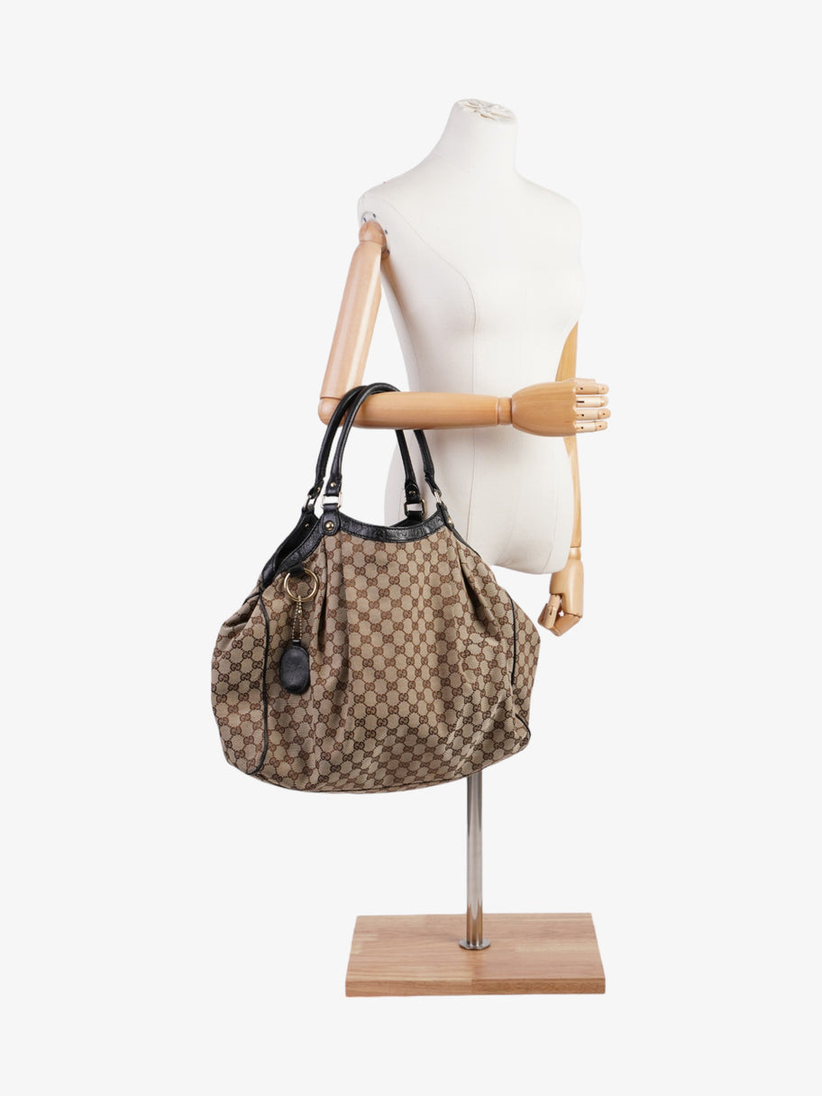 Gucci Sukey Large Beige And Ebony GG Supreme Canvas Image 2