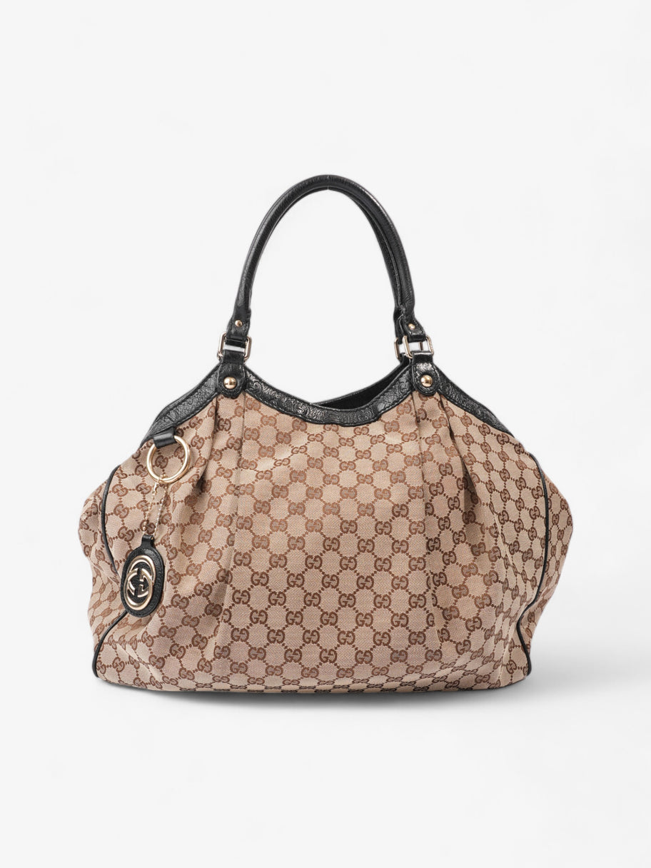 Gucci Sukey Large Beige And Ebony GG Supreme Canvas Image 1