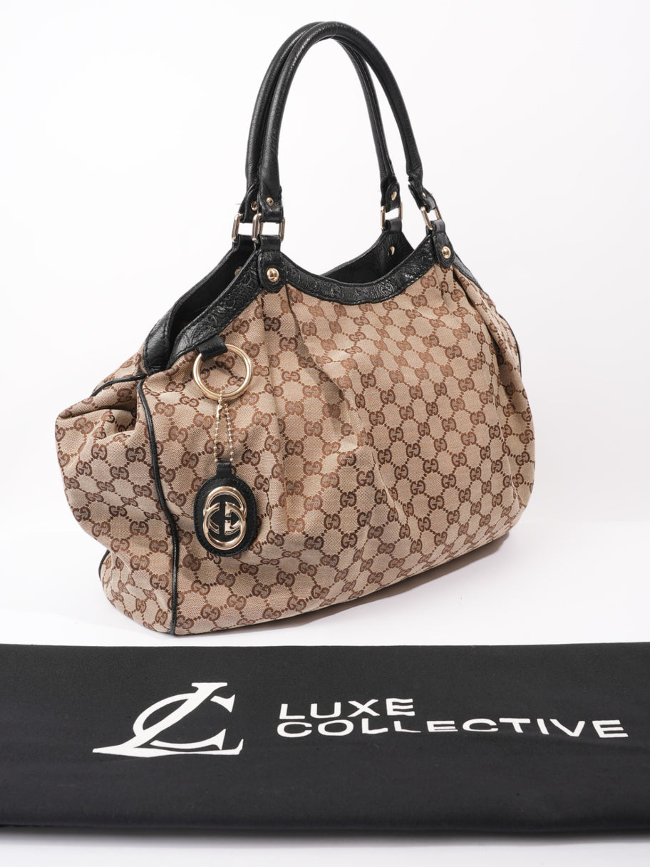 Gucci Sukey Large Beige And Ebony GG Supreme Canvas Image 12