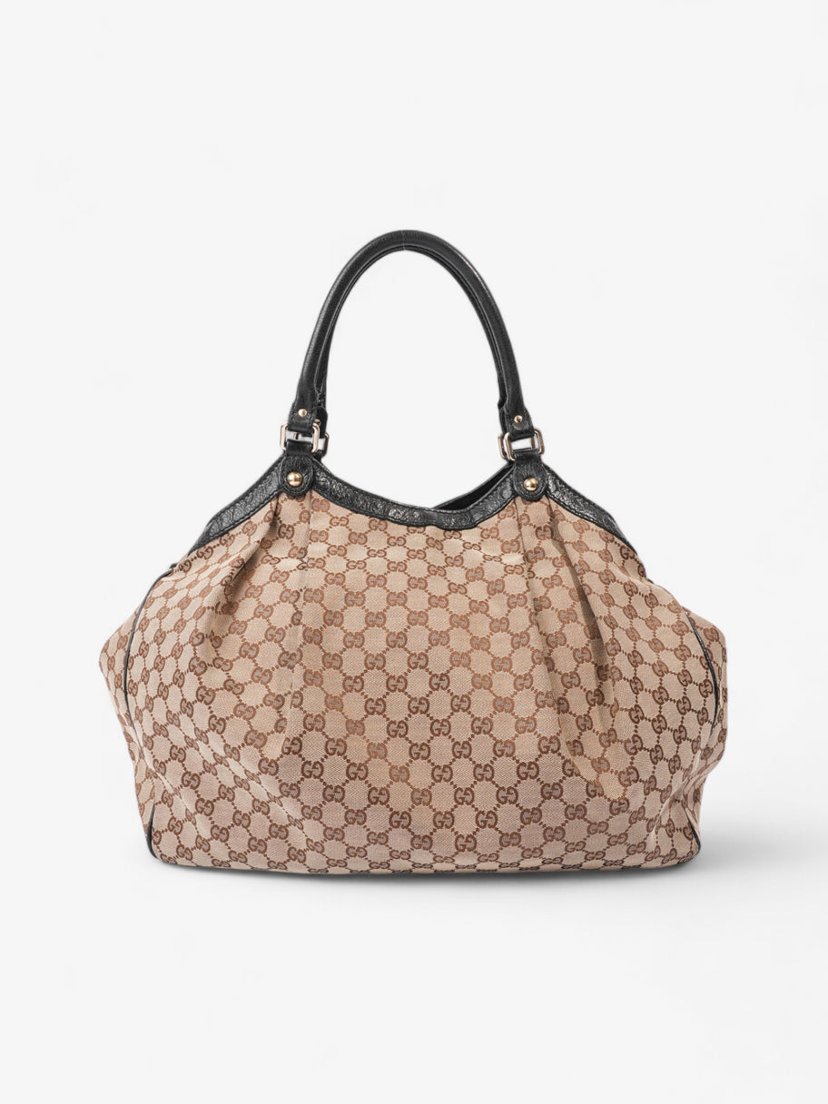 Gucci Sukey Large Beige And Ebony GG Supreme Canvas Luxe Collective