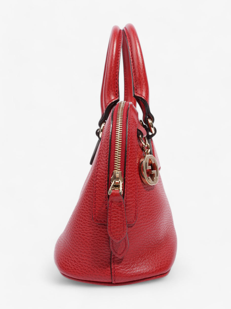 Gucci 2Way Handbag Red Leather Image 5