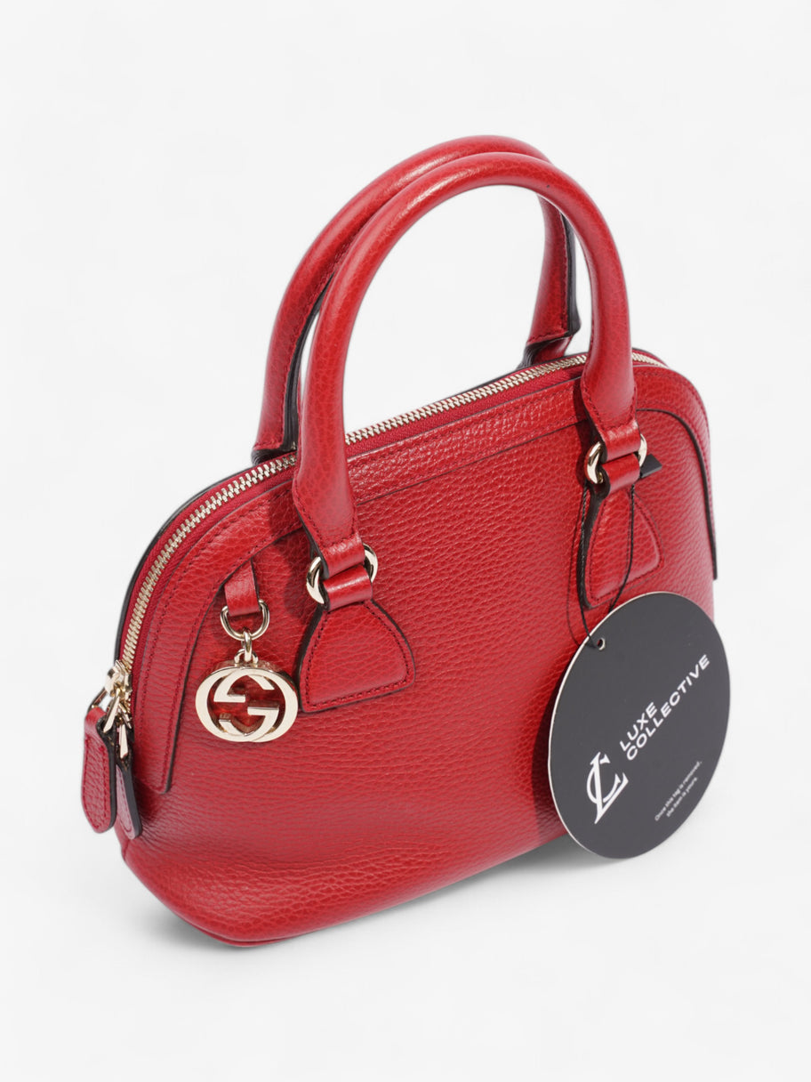 Gucci 2Way Handbag Red Leather Image 9