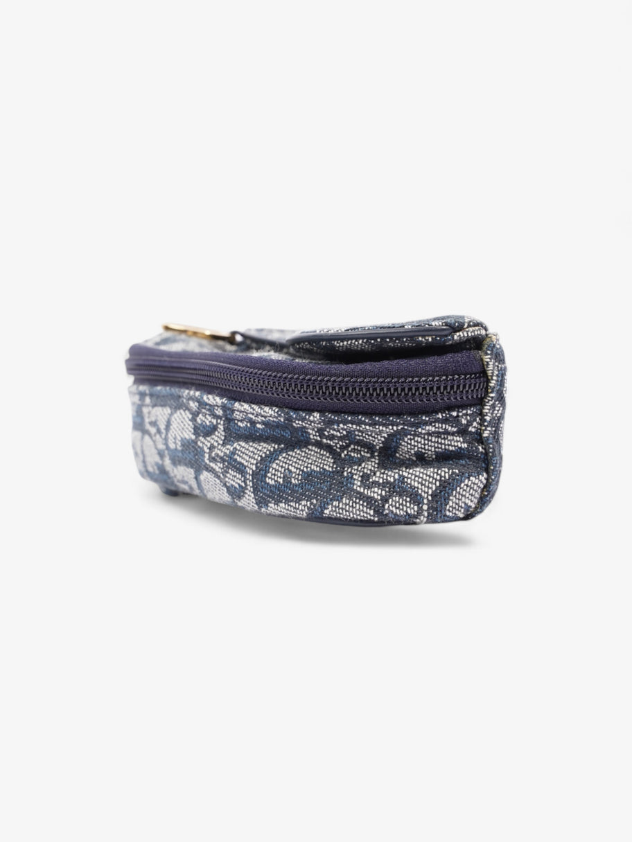 Christian Dior Trotter Saddle Pouch Blue Oblique Cotton Image 2