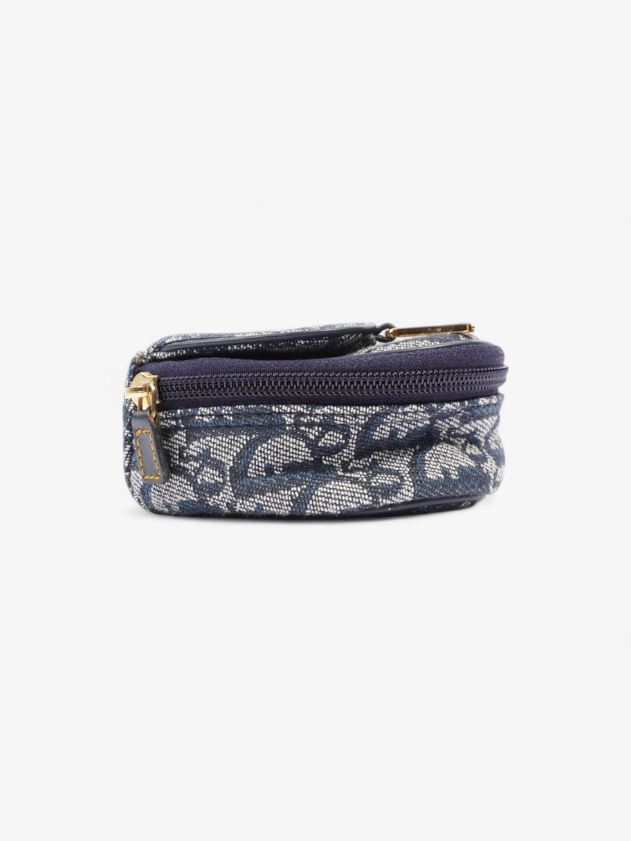 Christian Dior Trotter Saddle Pouch Blue Oblique Cotton Image 4