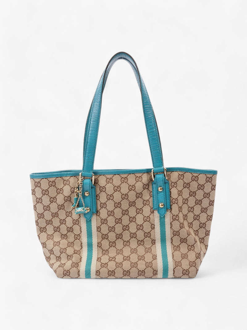  Gucci Jolicoeur Tote GG Supreme / Turquoise Canvas