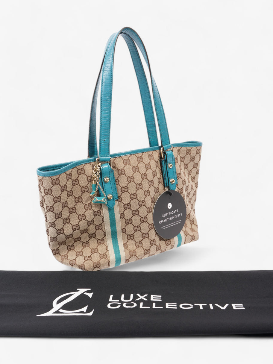 Gucci Jolicoeur Tote GG Supreme / Turquoise Canvas Image 11