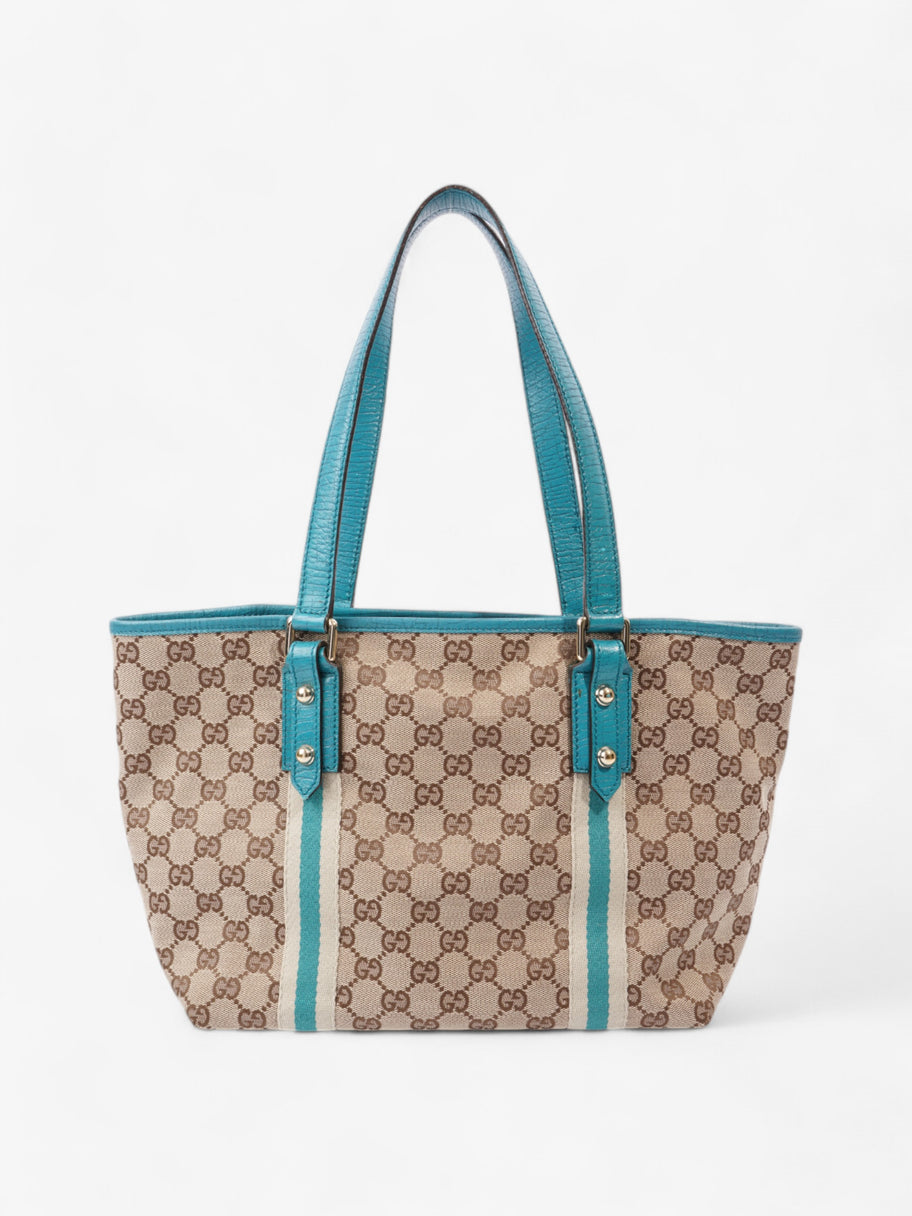 Gucci Jolicoeur Tote GG Supreme / Turquoise Canvas Image 4