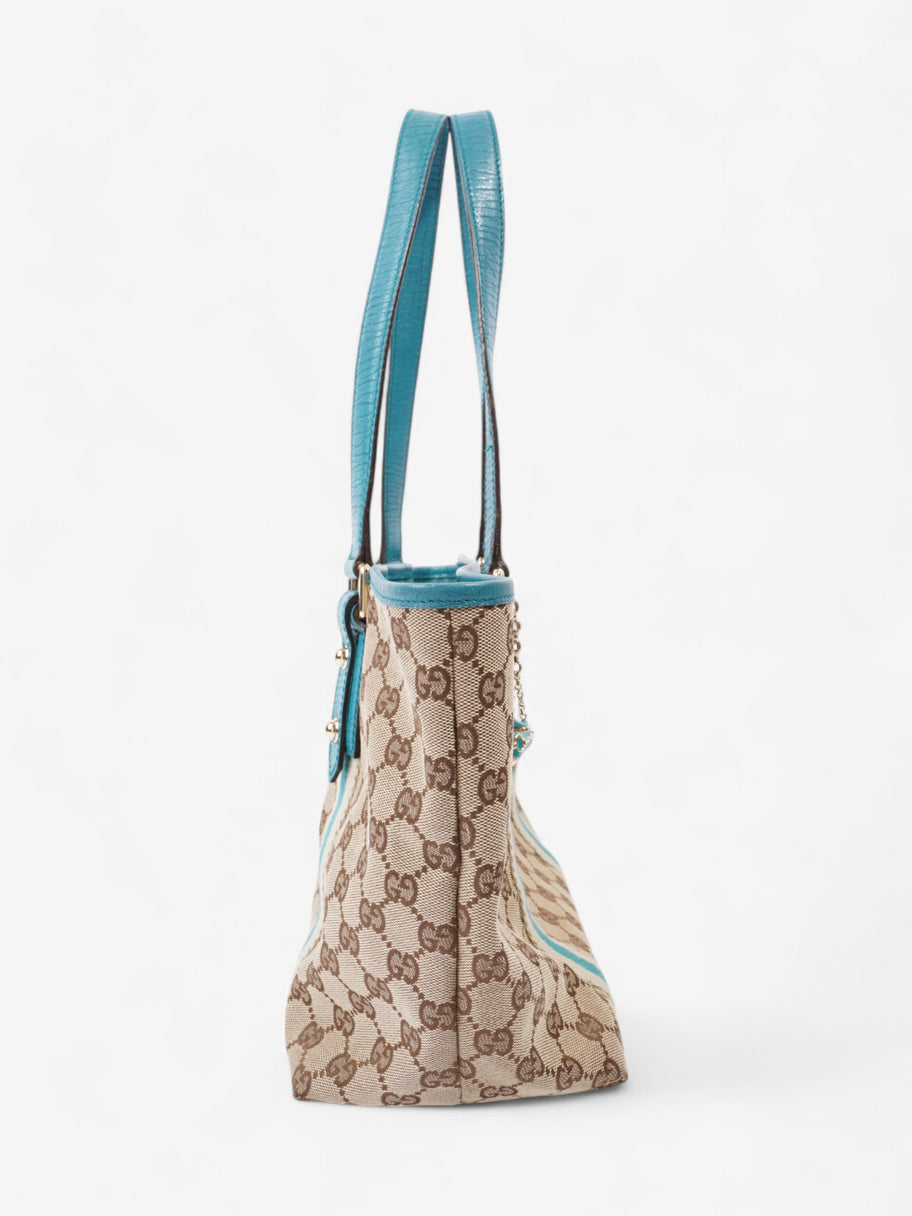 Gucci Jolicoeur Tote GG Supreme / Turquoise Canvas Image 5