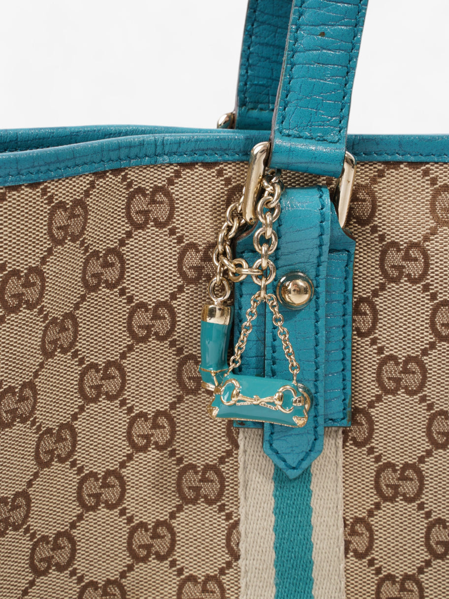 Gucci Jolicoeur Tote GG Supreme / Turquoise Canvas Image 8