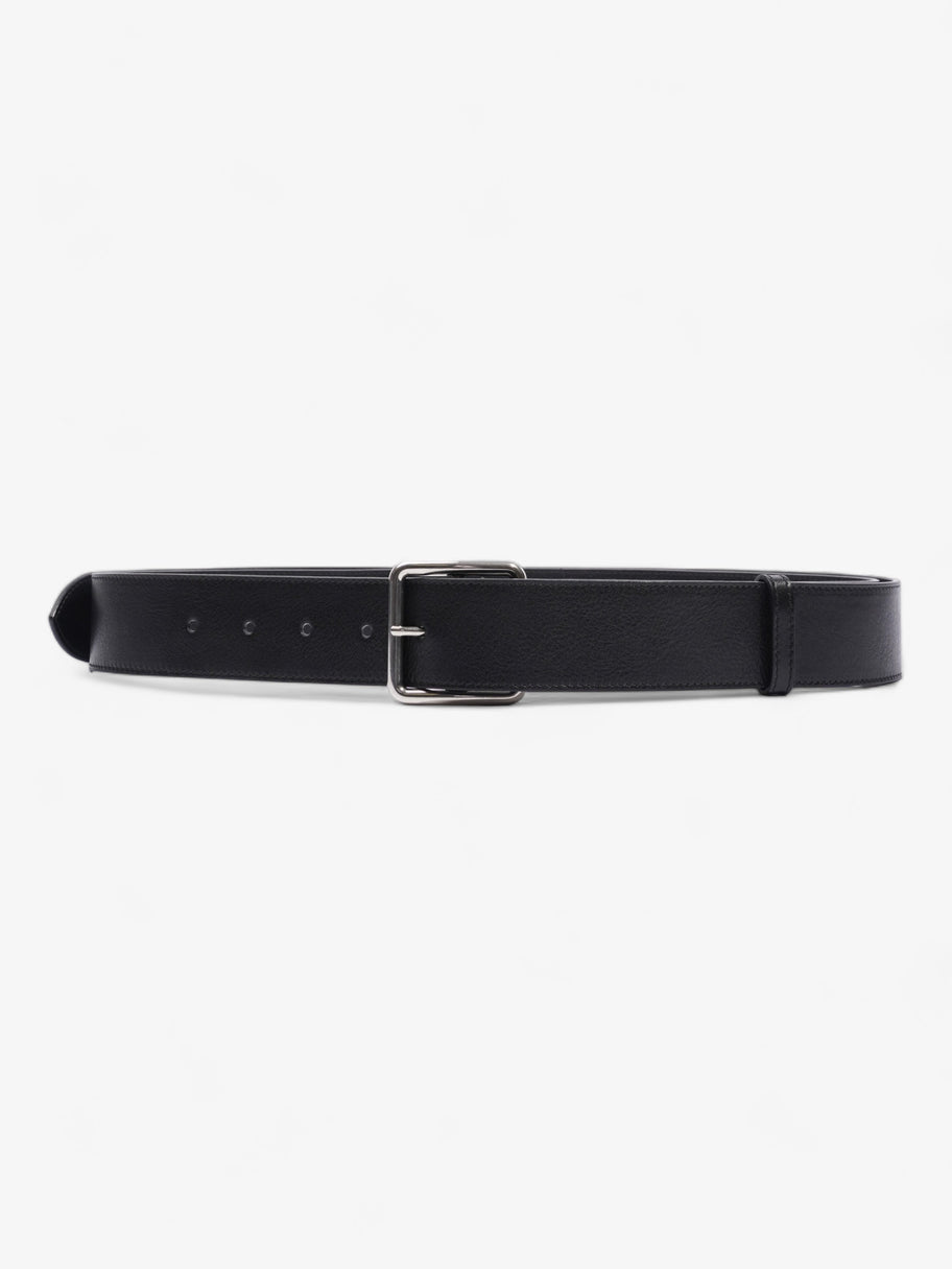 Alexander McQueen Square Buckle Belt Black Calfskin Leather 75cm 30