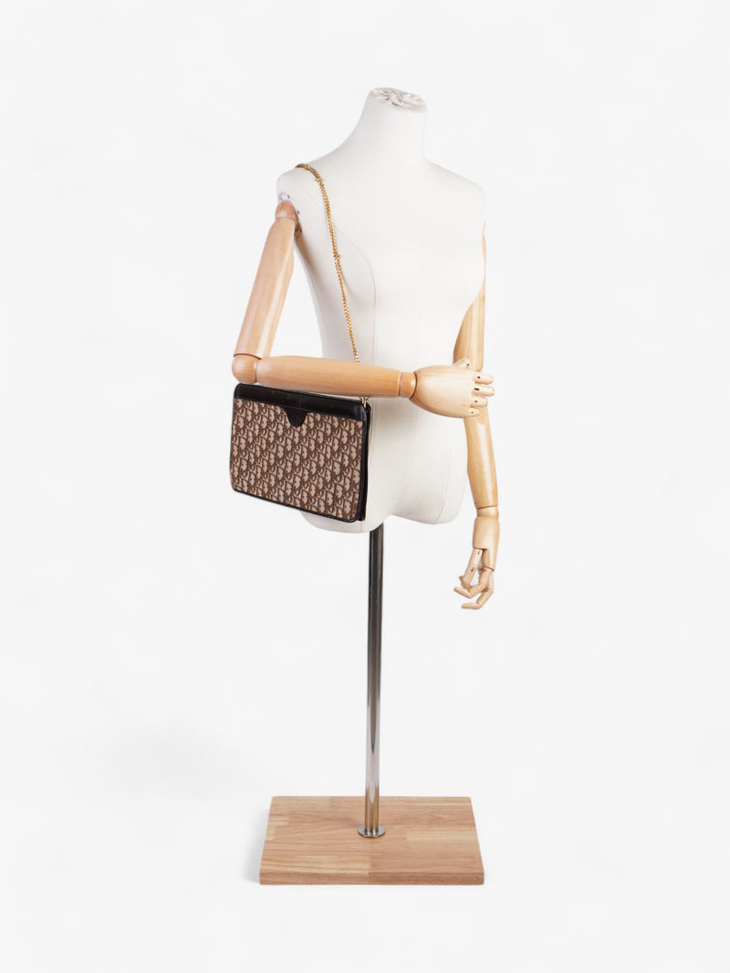  Christian Dior Diorissimo Clutch Brown Canvas