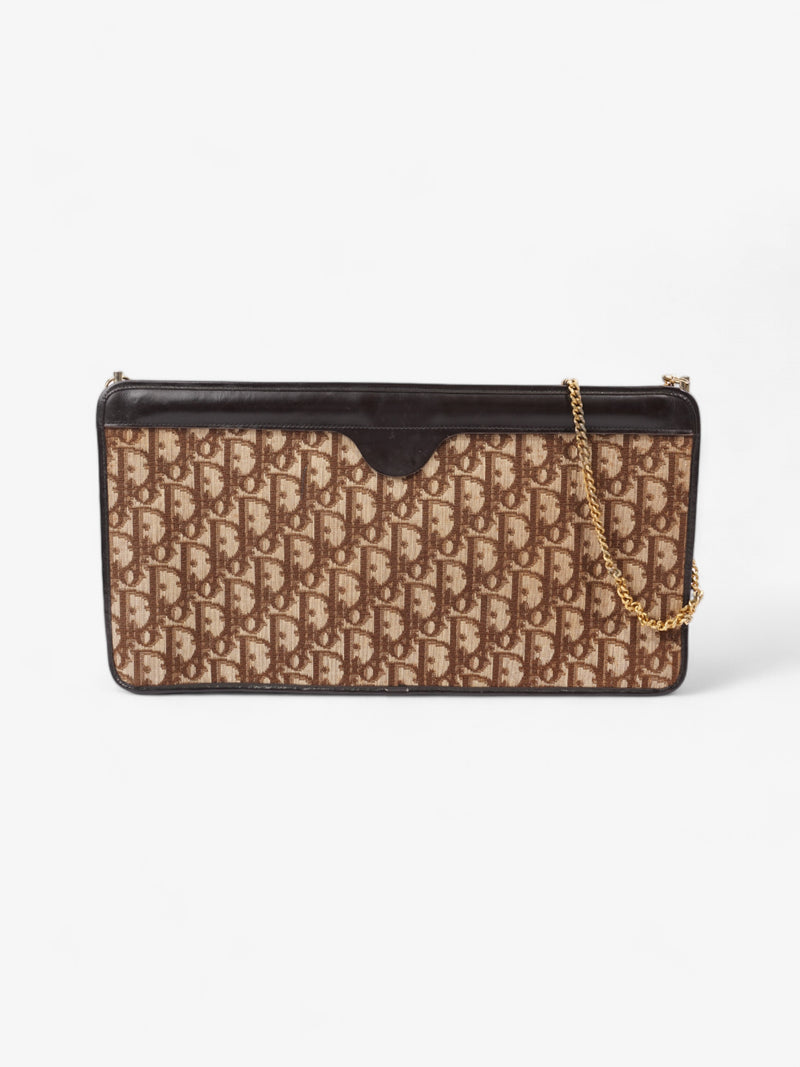  Christian Dior Diorissimo Clutch Brown Canvas