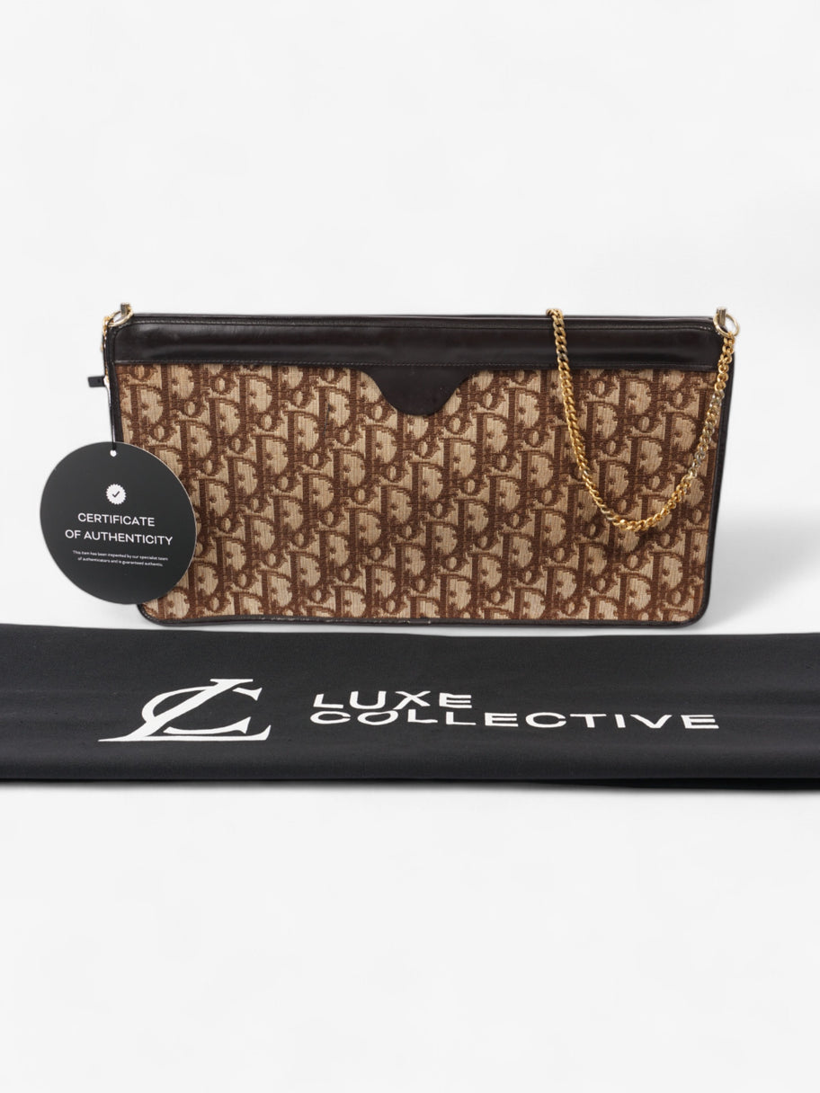 Christian Dior Diorissimo Clutch Brown Canvas Image 11