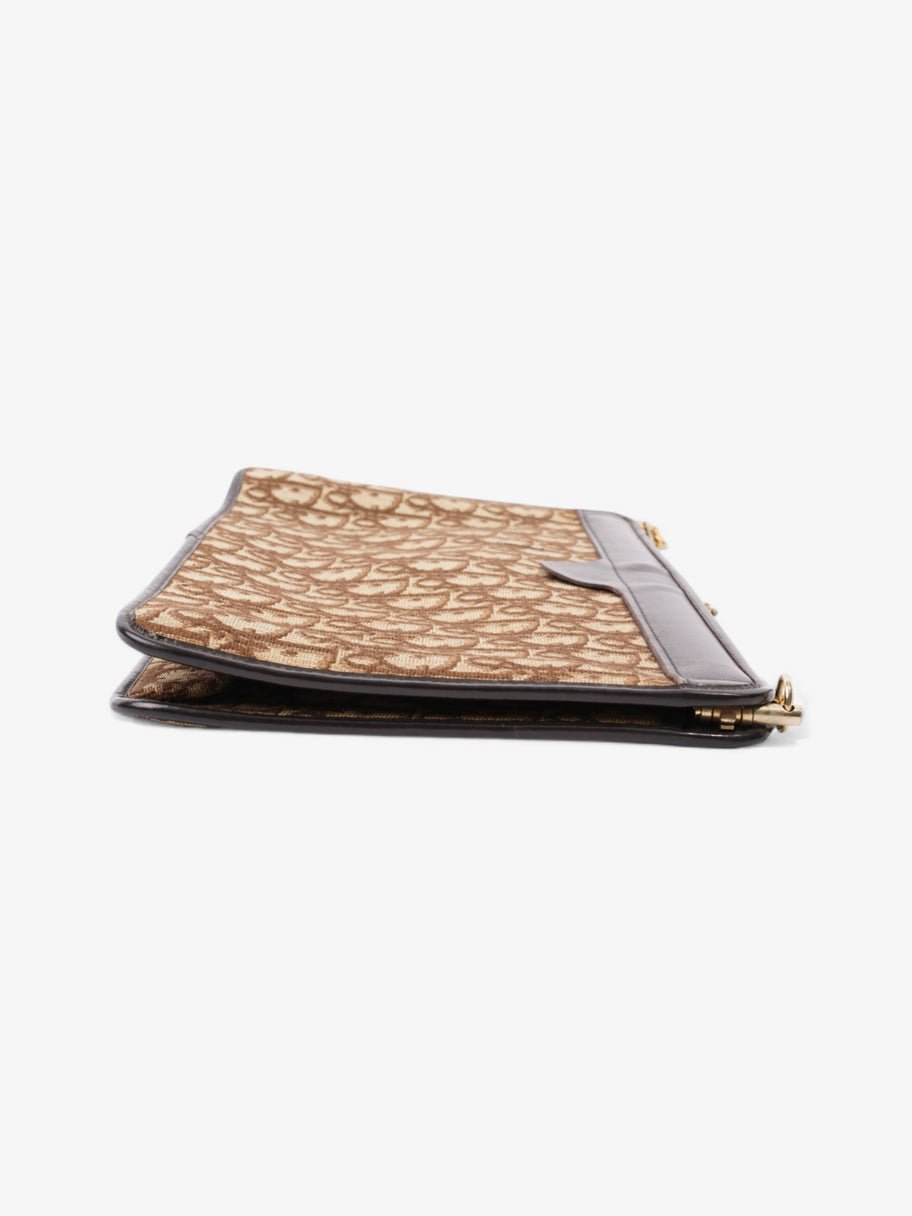 Christian Dior Diorissimo Clutch Brown Canvas Image 3