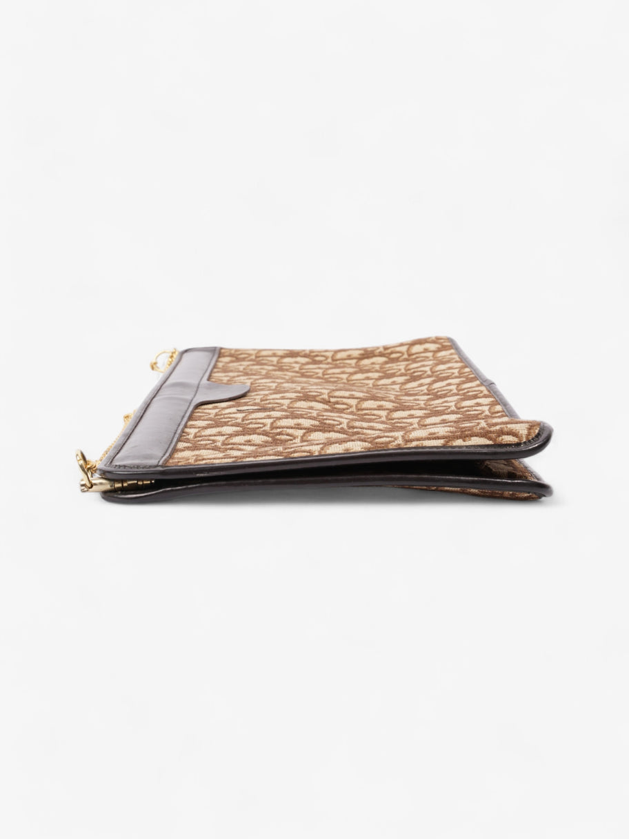 Christian Dior Diorissimo Clutch Brown Canvas Image 5