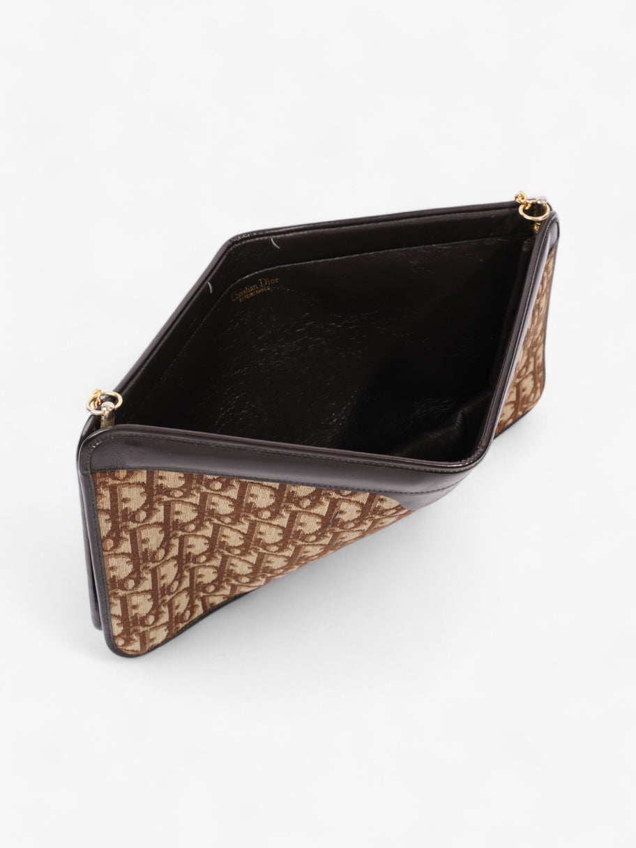 Christian Dior Diorissimo Clutch Brown Canvas Image 8