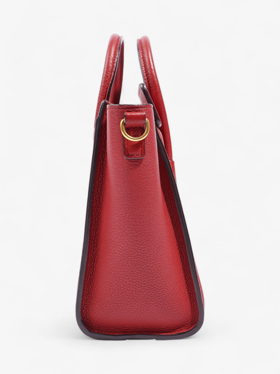 Celine Luggage Tote Red Leather Image 3