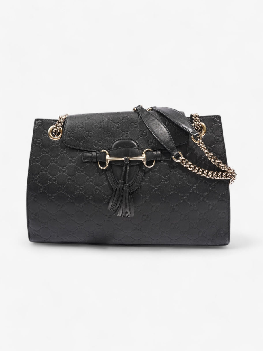 Gucci Emily Guccissima Chain Black Calfskin Leather Image 1