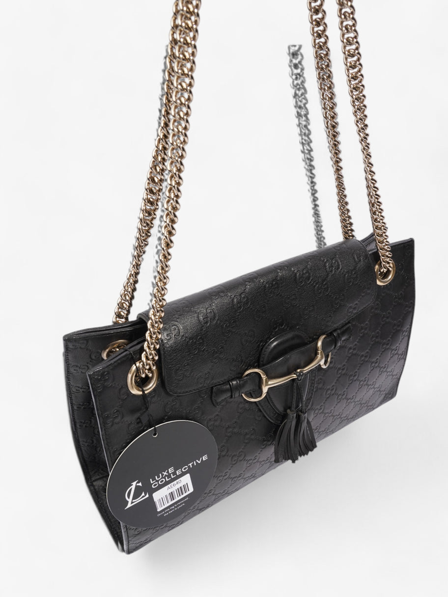 Gucci Emily Guccissima Chain Black Calfskin Leather Image 11