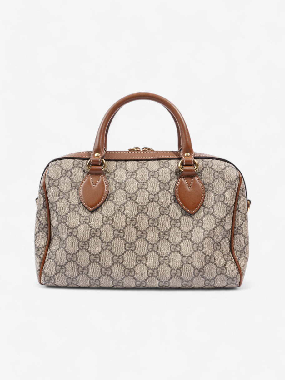 Gucci Boston Bee Bag GG Supreme / Brown Coated Canvas Small Image 4