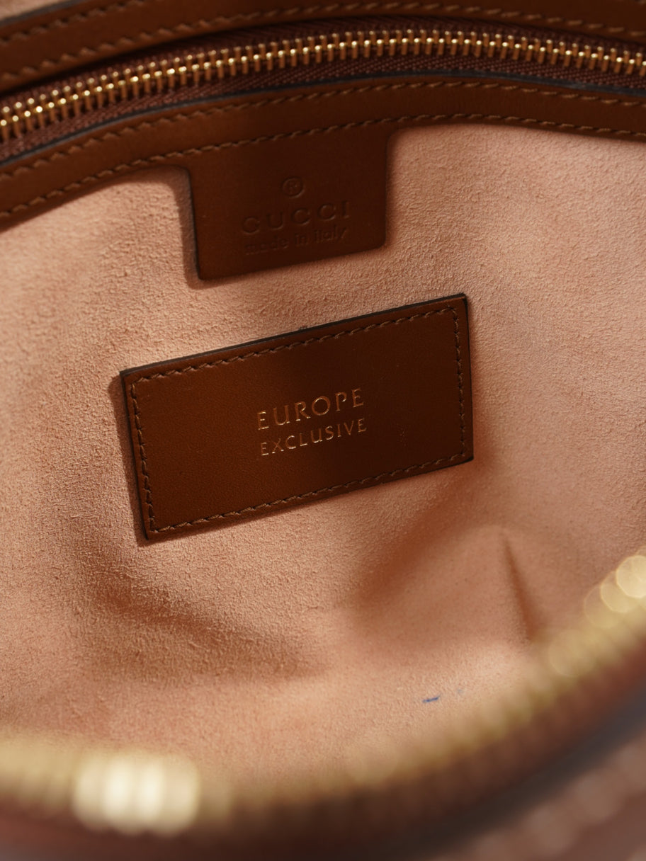 Gucci Boston Bee Bag GG Supreme / Brown Coated Canvas Small Image 9