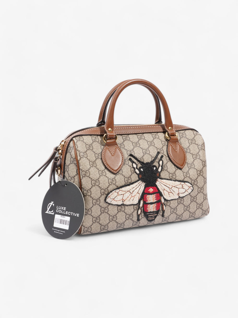 Gucci Boston Bee Bag GG Supreme / Brown Coated Canvas Small Image 10