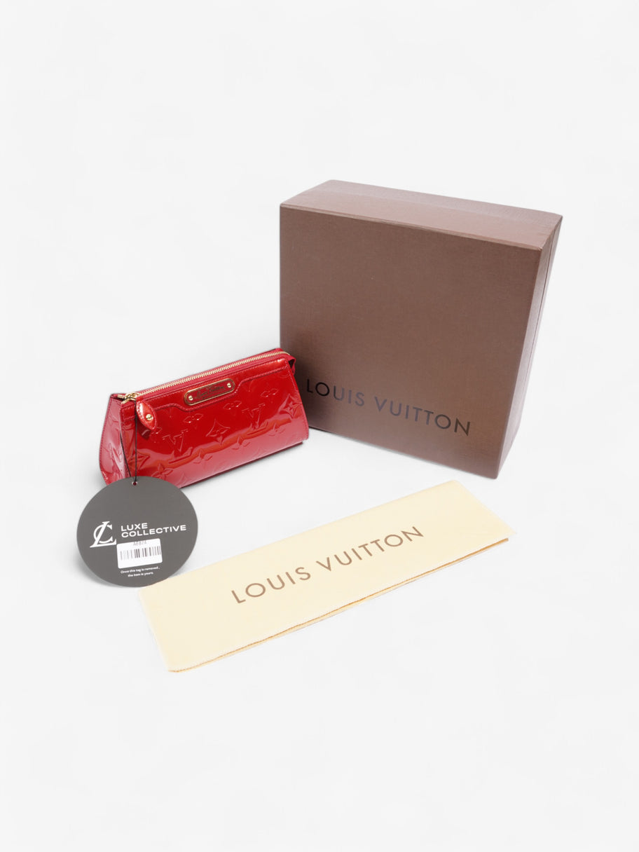 Louis Vuitton Trousse Cosmetic Pouch Monogram Vernis / Red Vernis Leather Image 8