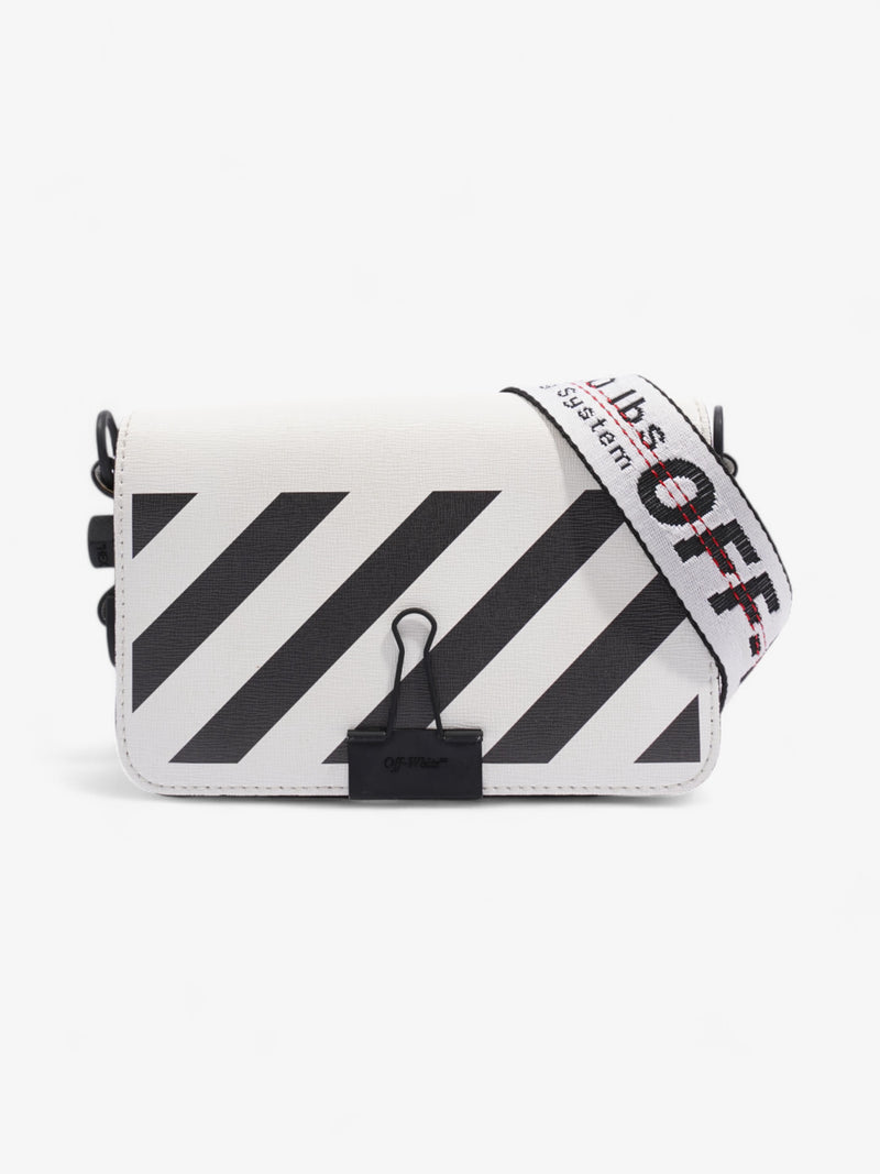  Off White Binder Clip Bag White / Black Leather