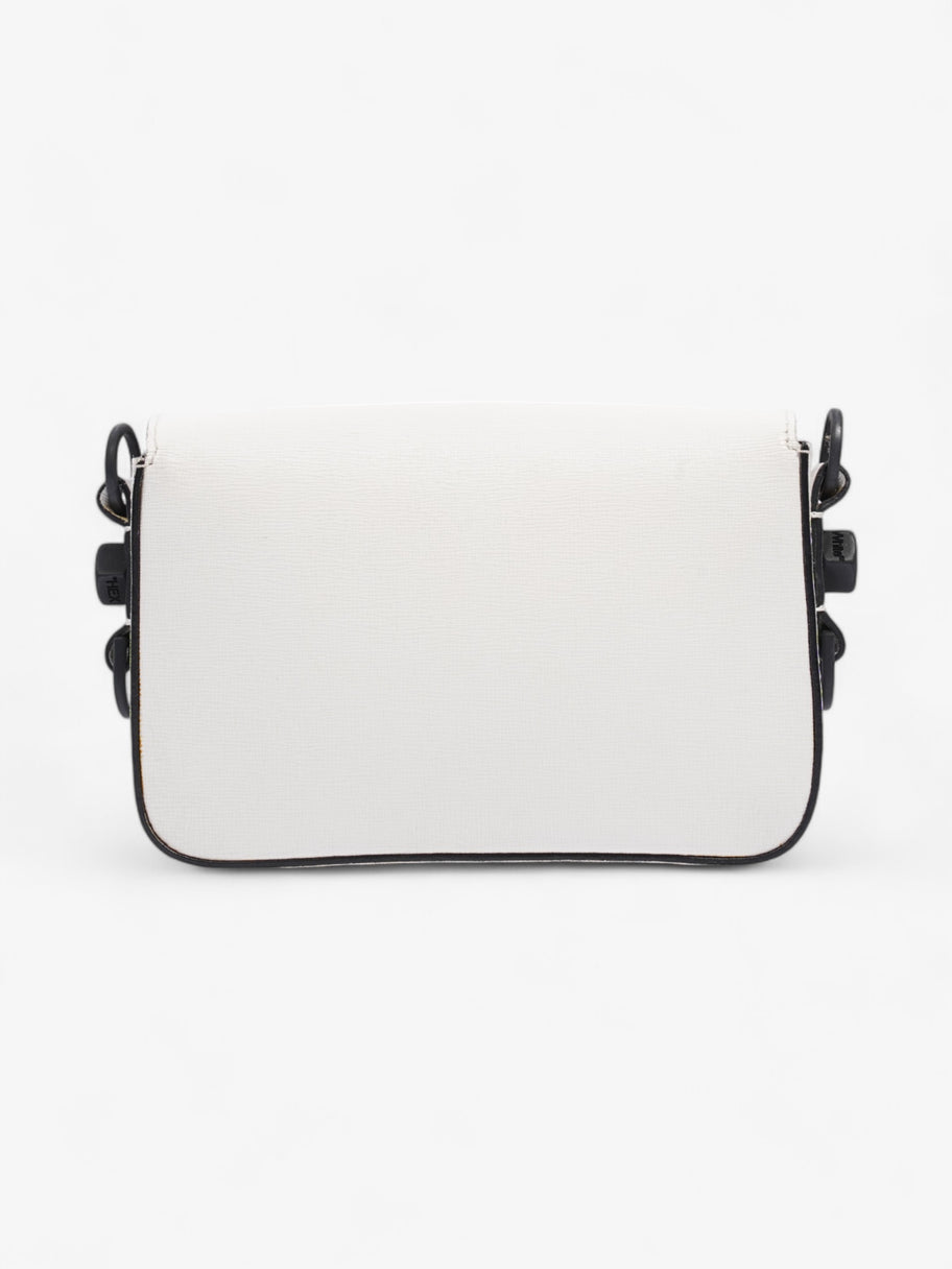 Off White Binder Clip Bag White / Black Leather Image 4