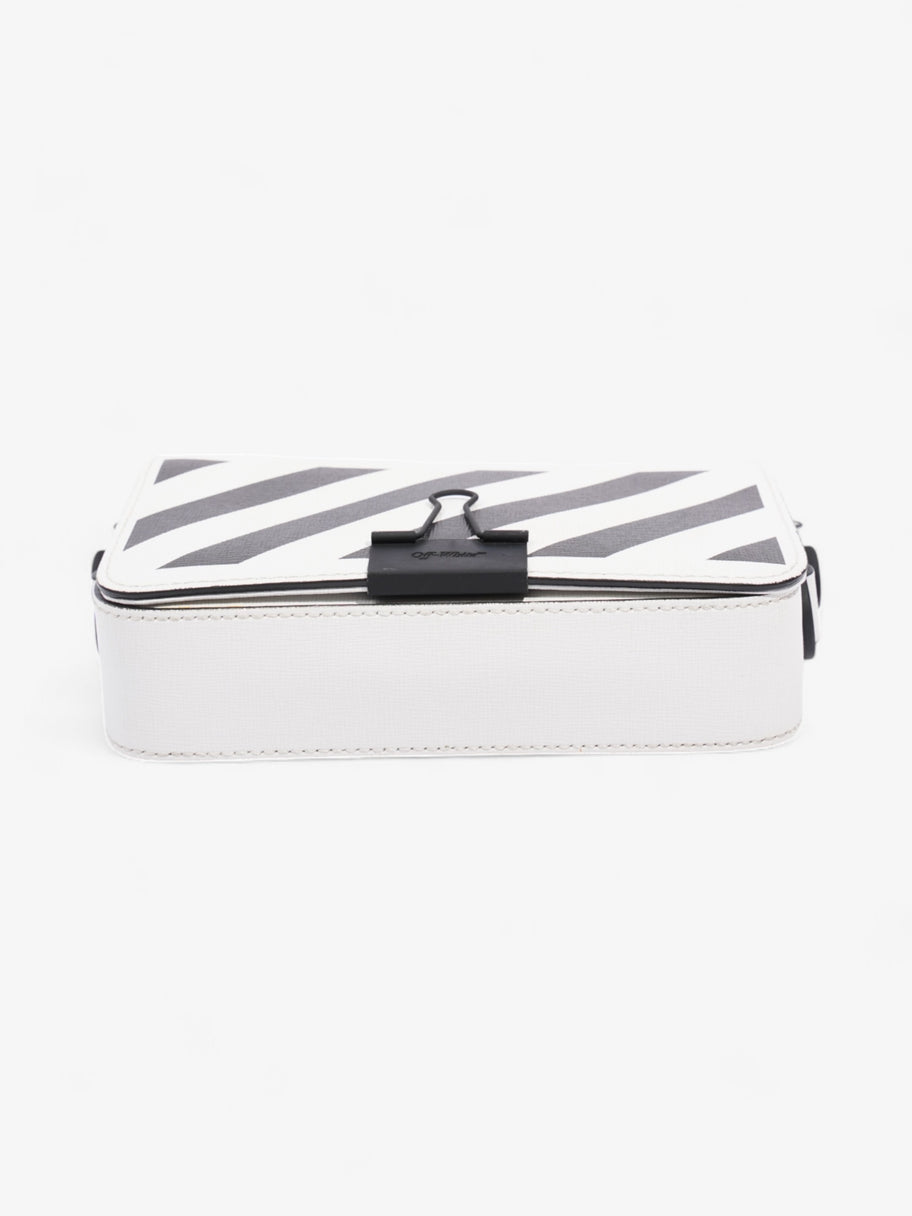 Off White Binder Clip Bag White / Black Leather Image 6