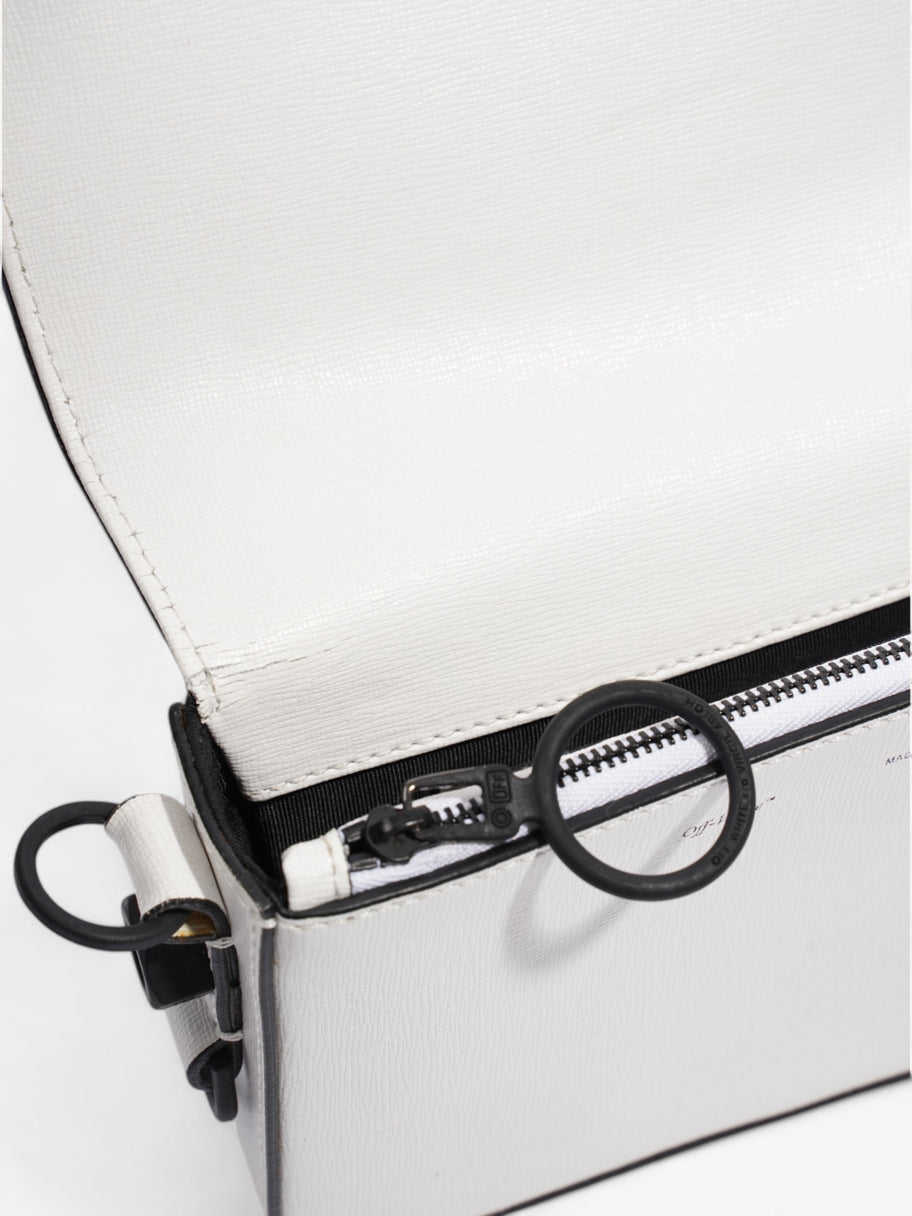 Off White Binder Clip Bag White / Black Leather Image 7