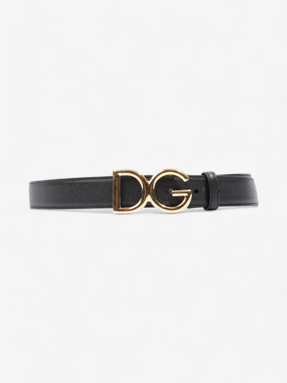 Dolce and Gabbana DG Logo Belt Black Leather 95cm 38