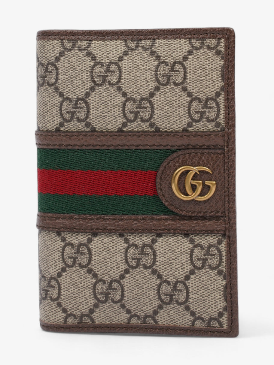 Gucci Ophidia GG Card Case GG Supreme / Red / Green Coated Canvas Image 1