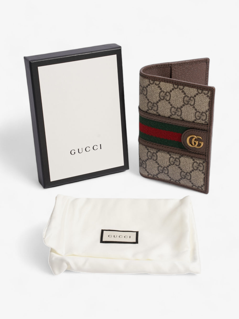 Gucci Ophidia GG Card Case GG Supreme / Red / Green Coated Canvas Image 6