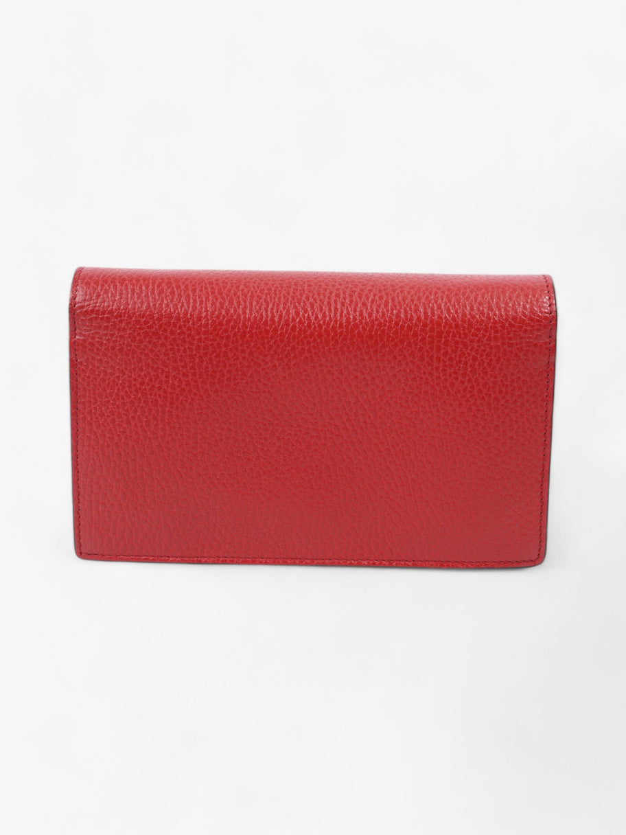 Gucci Dollar Interlocking G Chain Wallet Red Calfskin Leather Image 4