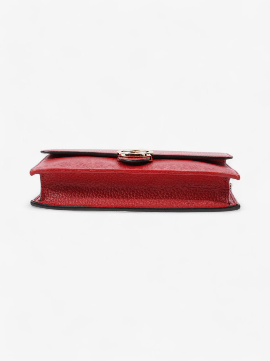 Gucci Dollar Interlocking G Chain Wallet Red Calfskin Leather Image 6