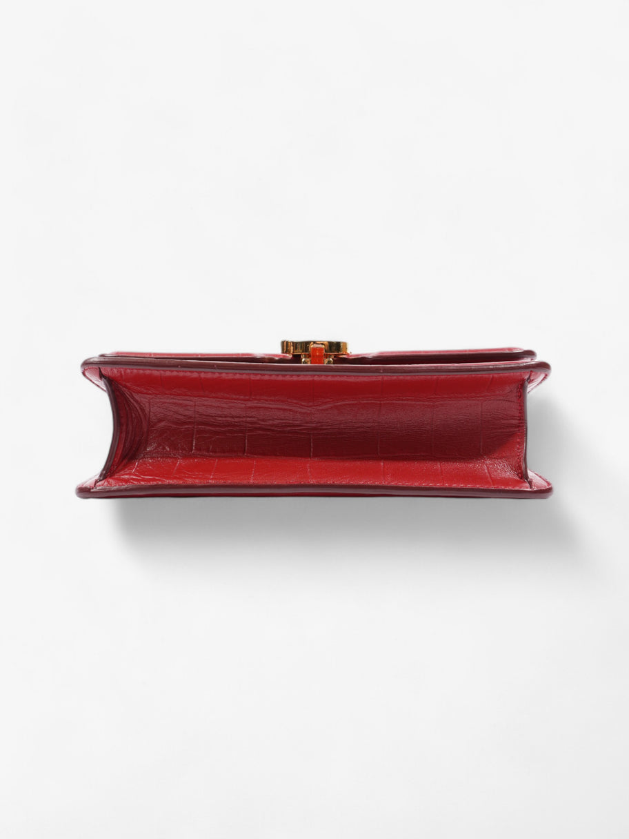 Burberry TB Bag Red Embossed Leather Mini Image 6