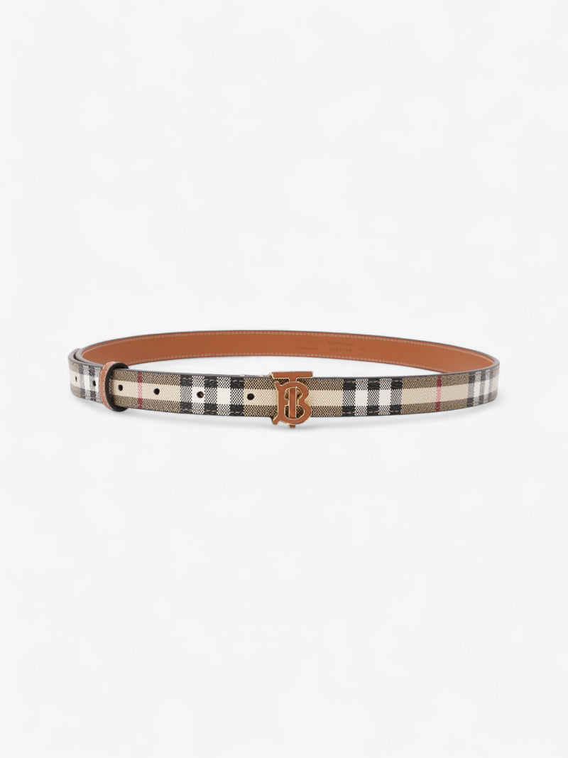  Burberry TB Belt Vintage Check / Briar Brown Canvas Medium - 102cm