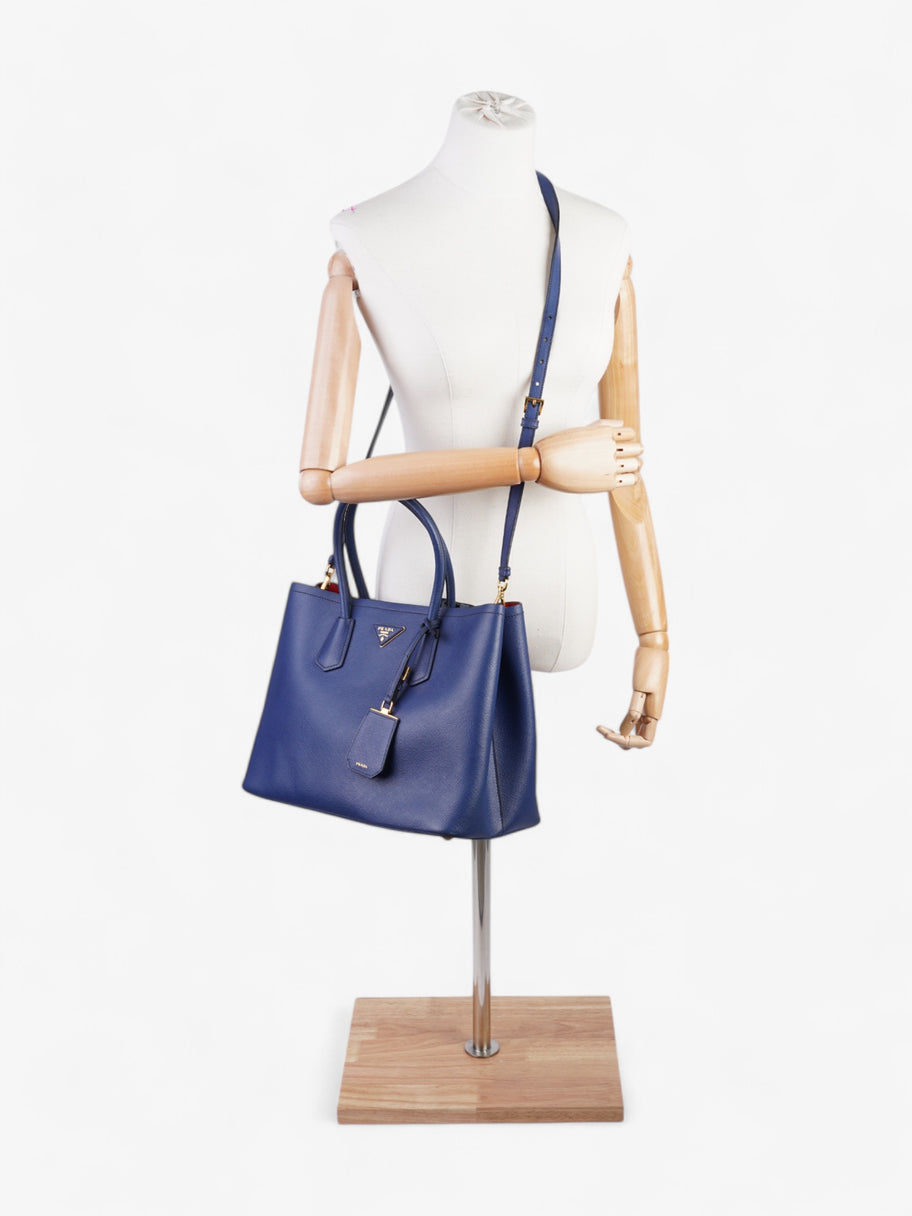 Prada Galleria Tote Blue Saffiano Leather Large Image 2