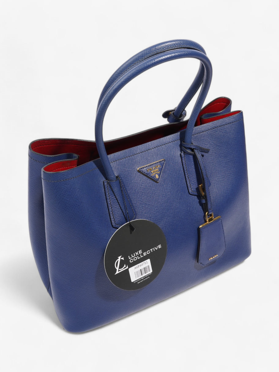 Prada Galleria Tote Blue Saffiano Leather Large Image 9