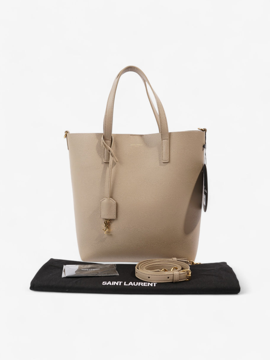 Saint Laurent Shopping Bag Dark Beige Calfskin Leather Toy Image 9