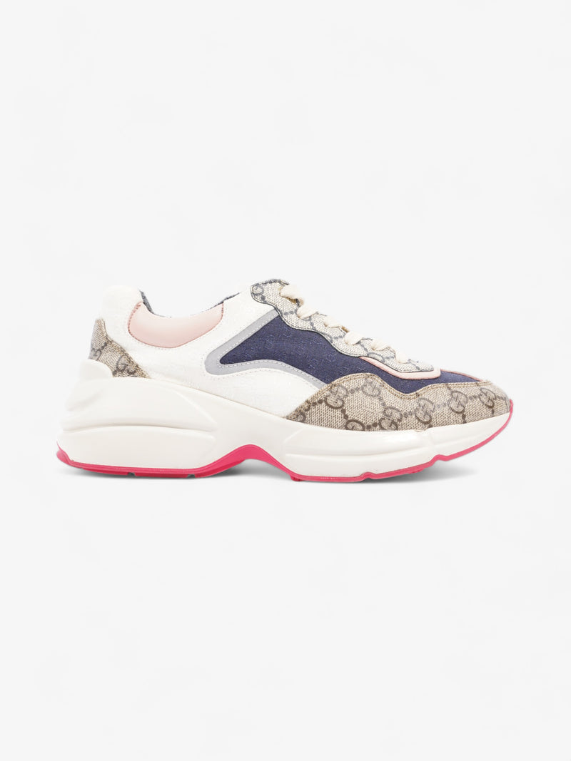  Rhyton Sneakers Beige Monogram / Navy  / Pink Canvas EU 37.5 UK 4.5