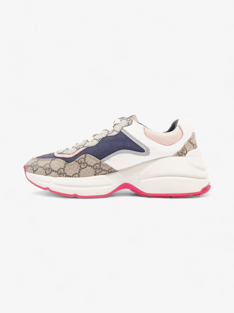 Rhyton Sneakers Beige Monogram / Navy  / Pink Canvas EU 37.5 UK 4.5 Image 3