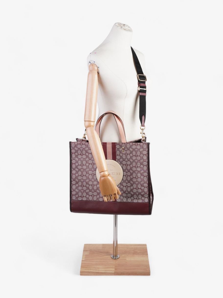 Coach Dempsey Tote Burgundy / Pink / Cream Canvas 40 Image 2