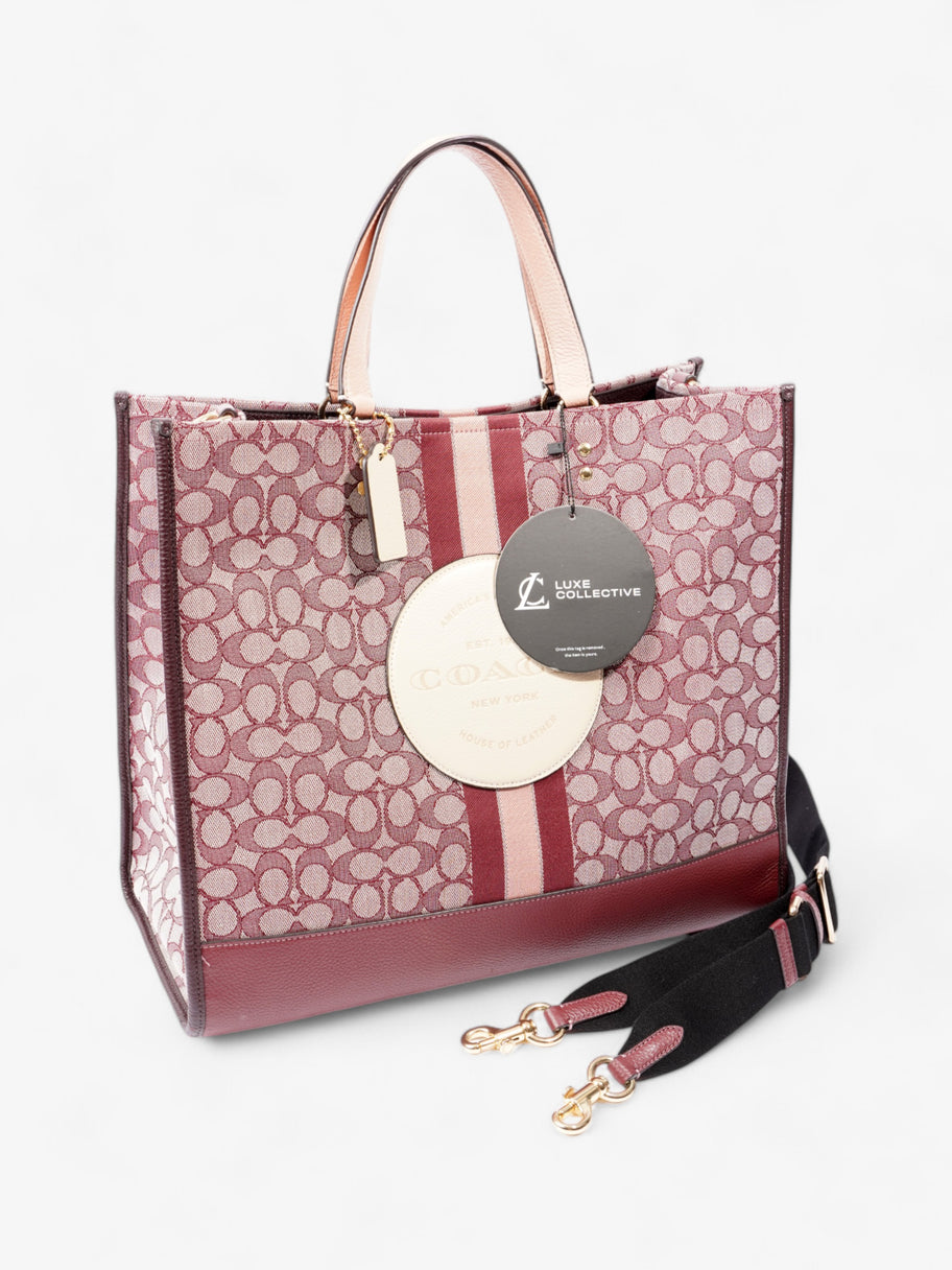 Coach Dempsey Tote Burgundy / Pink / Cream Canvas 40 Image 8