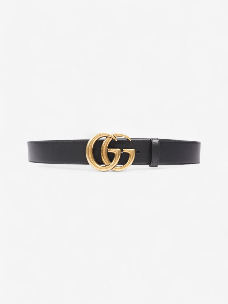  Gucci GG Marmont Wide Belt Black / Gold Leather 105cm / 42