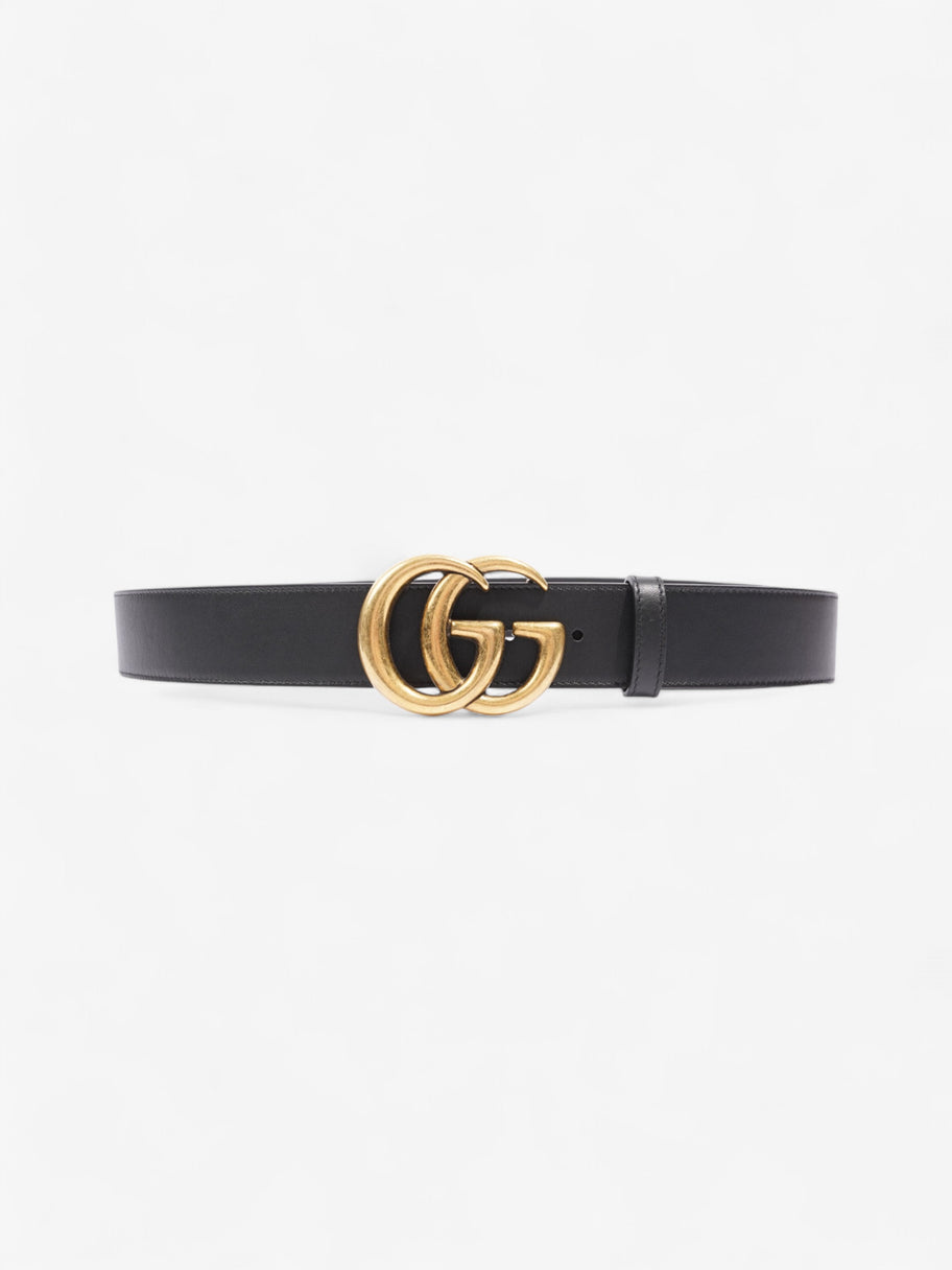 Gucci GG Marmont Wide Belt Black / Gold Leather 105cm / 42